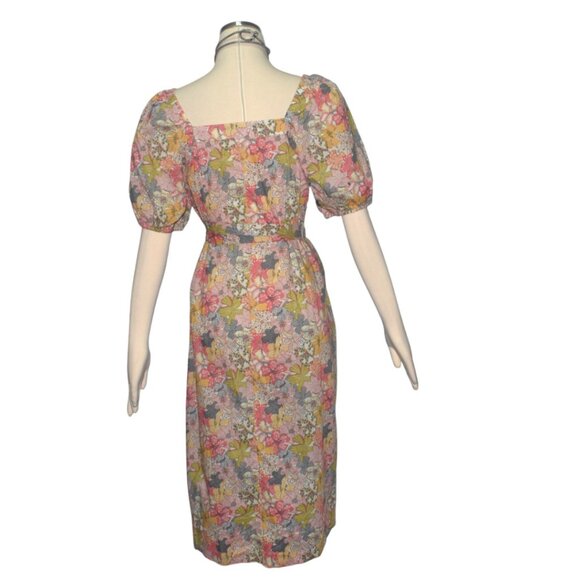 J. Crew Cottage Dress Liberty Mauvey Floral Print Button Front Puff Sleeve S - Picture 3 of 7
